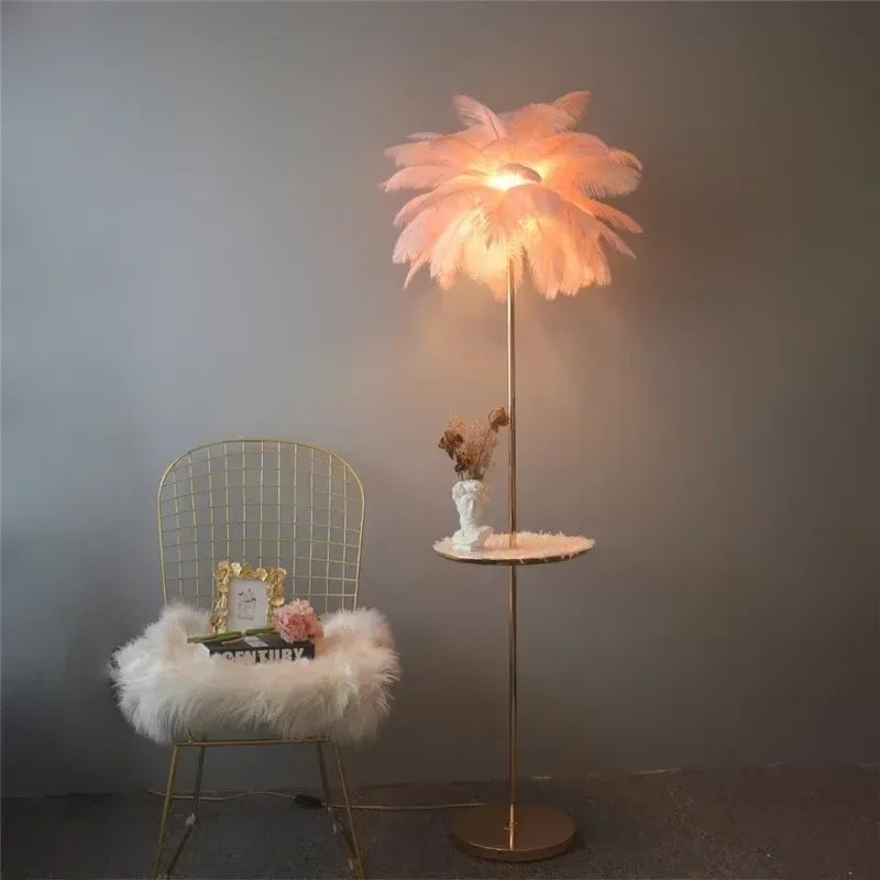 Lumis233 Plumes Rose Poudré Style Nordique
