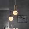 Suspension Dôme Bois Naturel et Métal Bicolore Nordique Design - Cuisine Chambre Salon — Positano