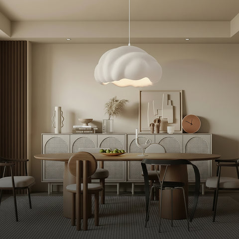 Suspension Nuage Résine Blanche Minimaliste Design - Chambre Salon Cuisine — Stratus