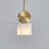 Suspension Cylindre Laiton et Albâtre Blanc Minimaliste Design - Chambre Salon Cuisine — Lucca