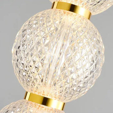 Suspension Boules Verre Texturé et Laiton Doré - Cuisine Salon Salle à Manger — Cluster