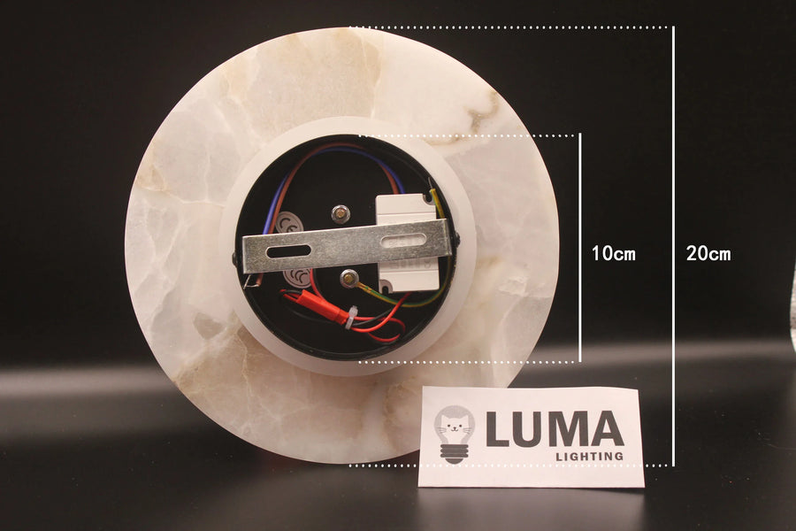Alva Disque Marbre Blanc et Laiton Épuré