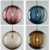 Suspension Sphère Verre Coloré et Laiton Épuré Design Boule - Cuisine Salon Salle à Manger — Mimosa