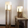 Lampadaire Géométrique Bois Naturel Minimaliste Design - Salon Bureau Chambre — Hexo
