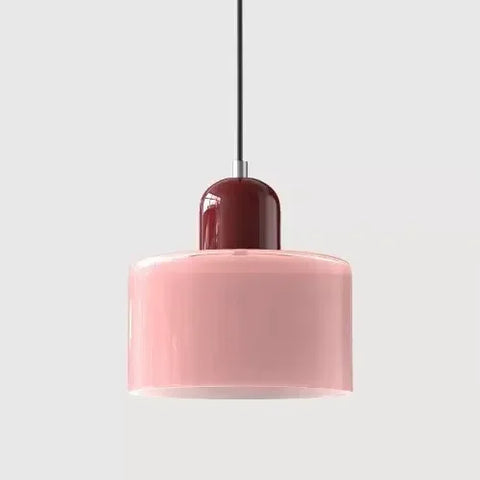 Brel Cylindre Verre Rose et Métal Argenté