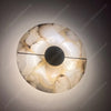 Alva Disque Marbre Blanc et Laiton Épuré