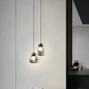 Suspension Cylindre Verre Fumé et Métal Noir - Chambre Salon Cuisine — Denebola