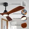 Ventilateur de Plafond Bois Silencieux avec Éclairage