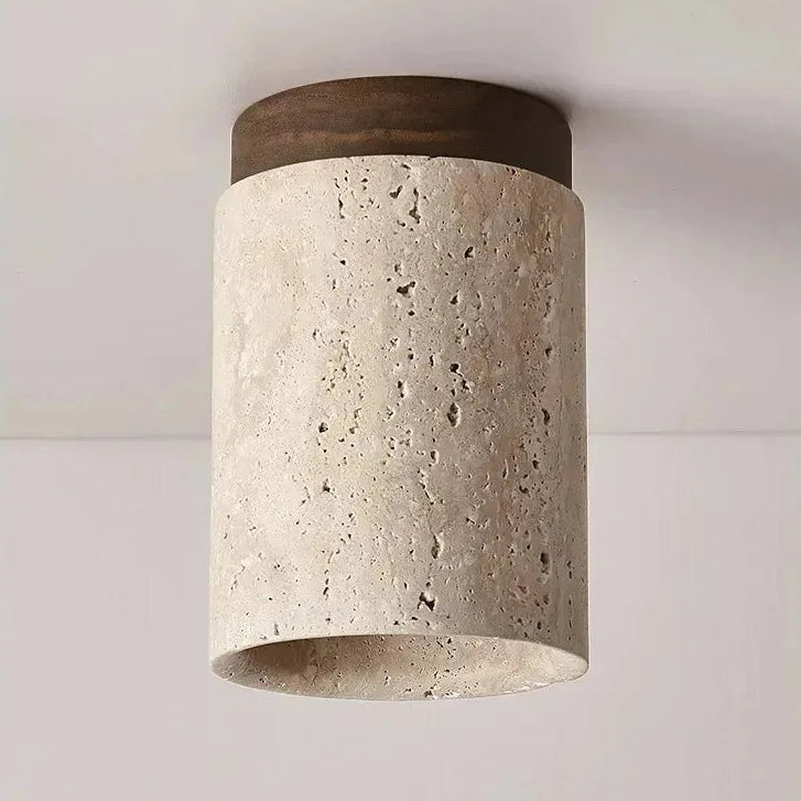Plafonnier Cylindre Béton Blanc Minimaliste Design Moderne - Salle de Bain Salon Chambre — Thuban