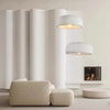 Suspension Cylindre Tissu Blanc Minimaliste Design - Chambre Salon Cuisine — Fulgor