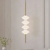 Suspension Géométrique Verre Opalin et Métal Noir - Chambre Salon Cuisine — Facetto