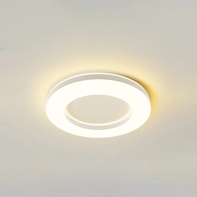 Plafonnier Anneau Métal Blanc Épuré Minimaliste Design Moderne - Salle de Bain Salon Chambre — Ferrara