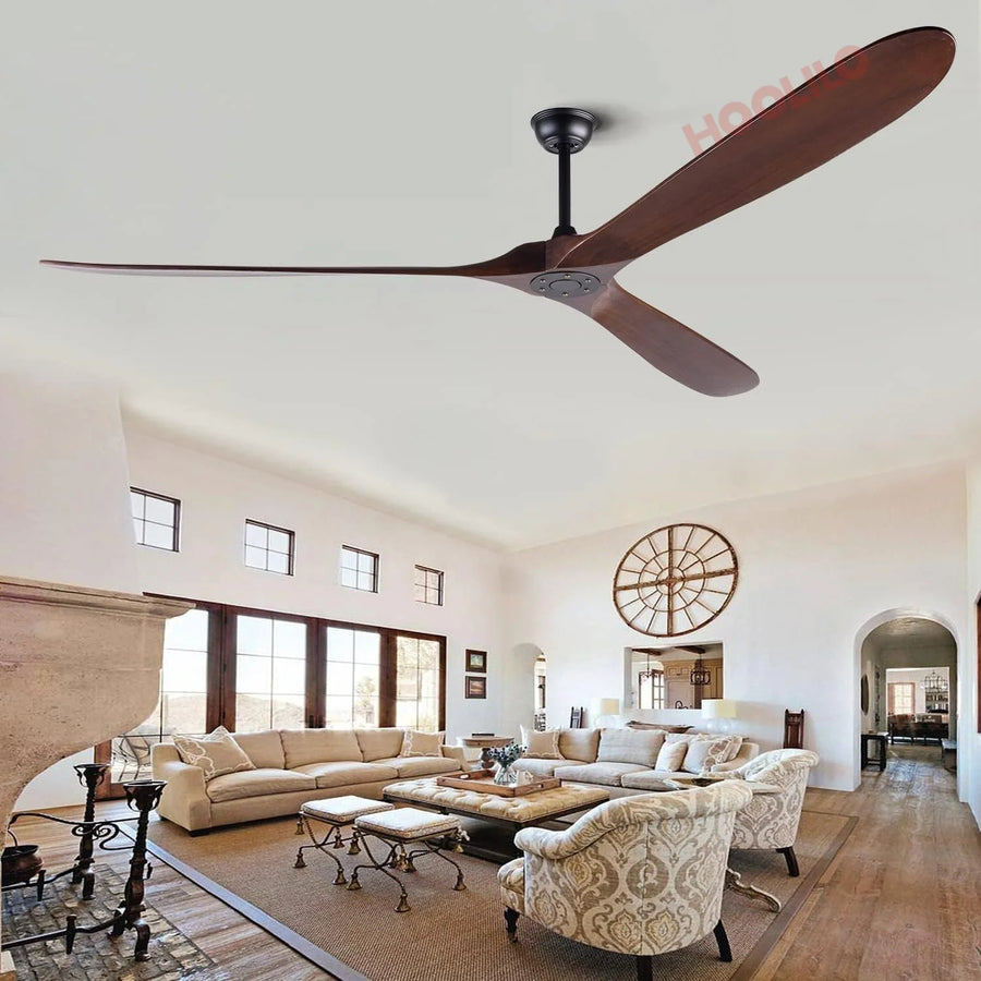 Ventilateur de Plafond Bois XXL avec Éclairage LED