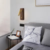 Applique Murale Cylindre Laiton et Bois Noyer Épuré Design Moderne - Chambre Salle de Bain Salon — Prisme