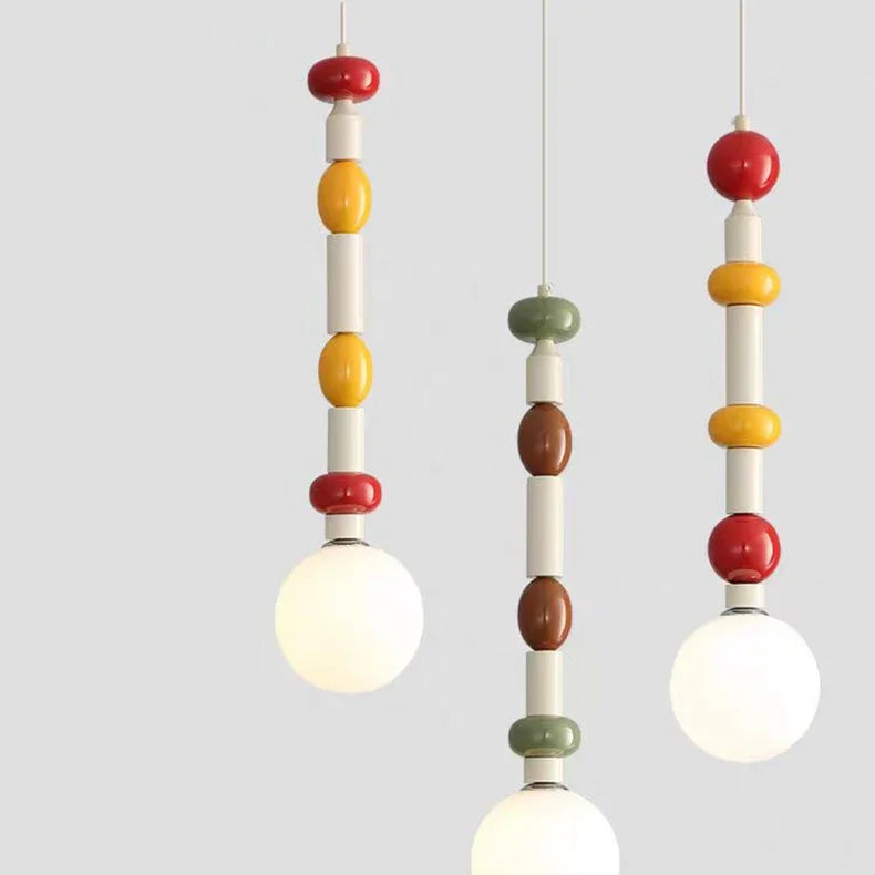 Suspension Pétales Tissu Ivoire et Bois Naturel - Cuisine Chambre Salon — Corolle