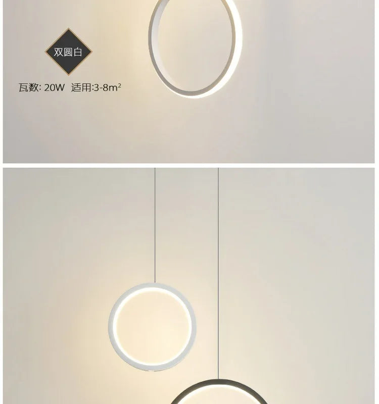 Yuki Anneaux Métal Noir et Blanc Minimaliste