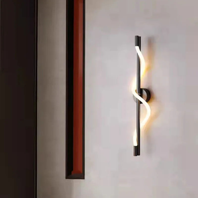 Applique Murale Anneaux Verre Transparent et Métal Noir Noire Ronde - Chambre Salle de Bain Salon — Horos
