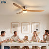 Ventilateur de Plafond Bois Massif avec Éclairage LED