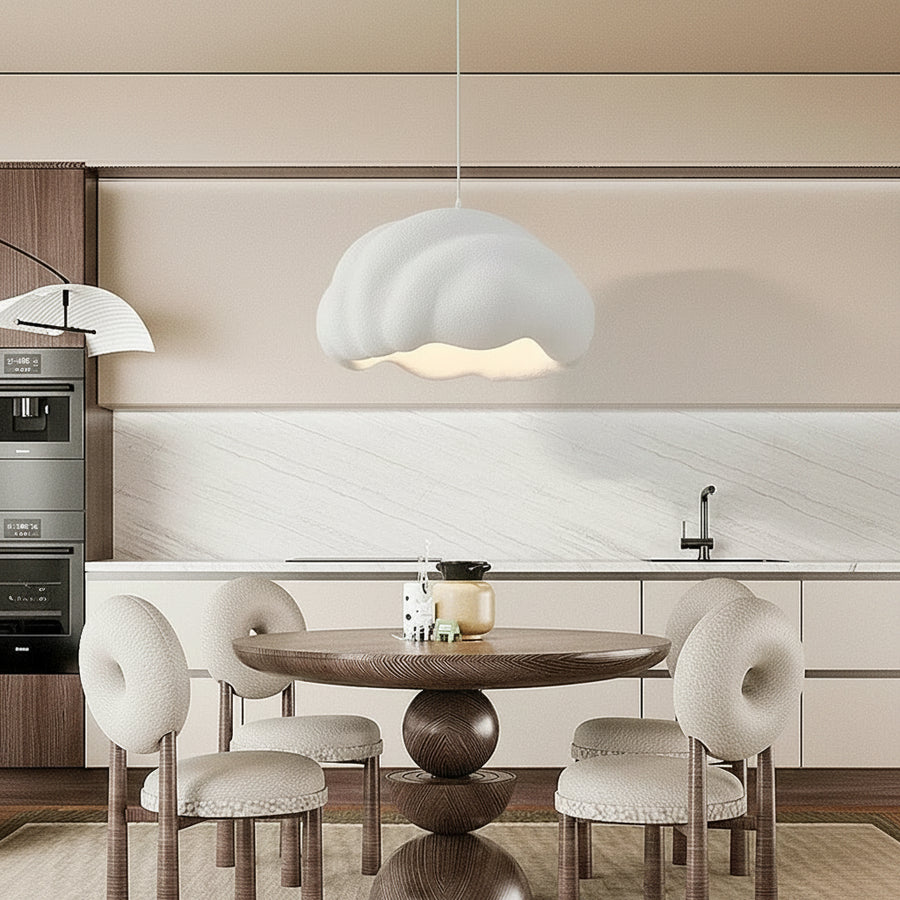 Suspension Nuage Résine Blanche Minimaliste Design - Chambre Salon Cuisine — Stratus