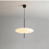 Suspension Disque Métal Noir et Verre Opalin - Chambre Salon Cuisine — Xenon