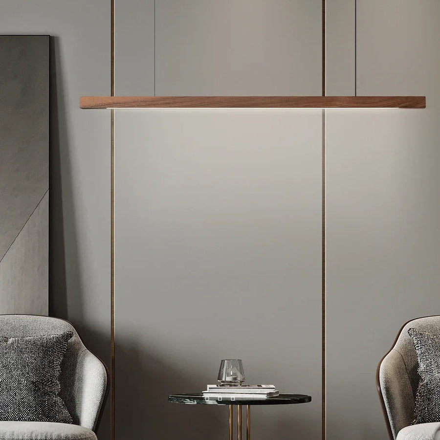 Suspension Barre Bois Naturel Minimaliste Design - Cuisine Chambre Salon — Linéo