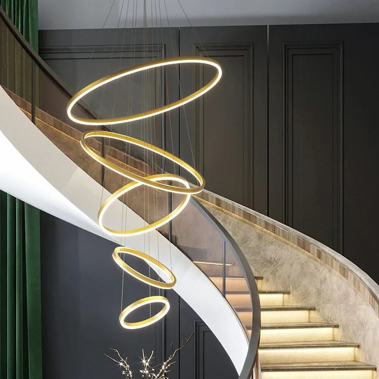 Svea Spirale Anneaux Métal Doré Contemporain