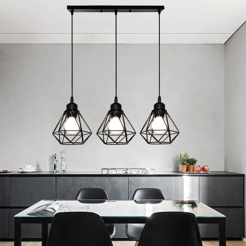 Suspension Abat-Jour Acier Noir et Laiton Industriel - Cuisine Salon Bureau — Puro