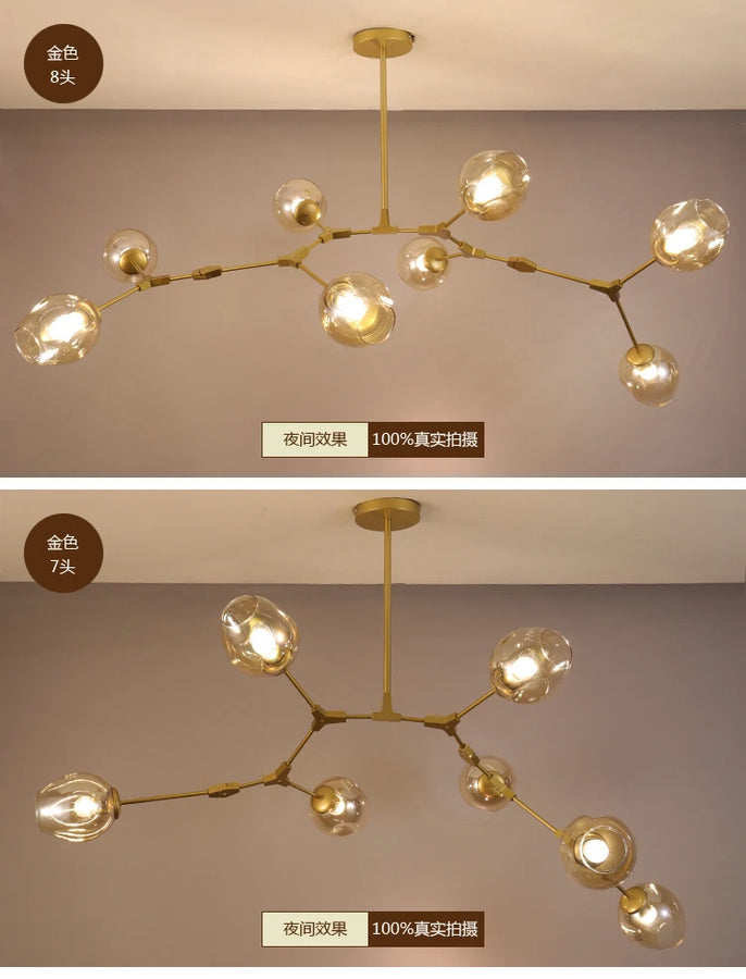 Giada Branches Verre Fumé et Laiton Doré