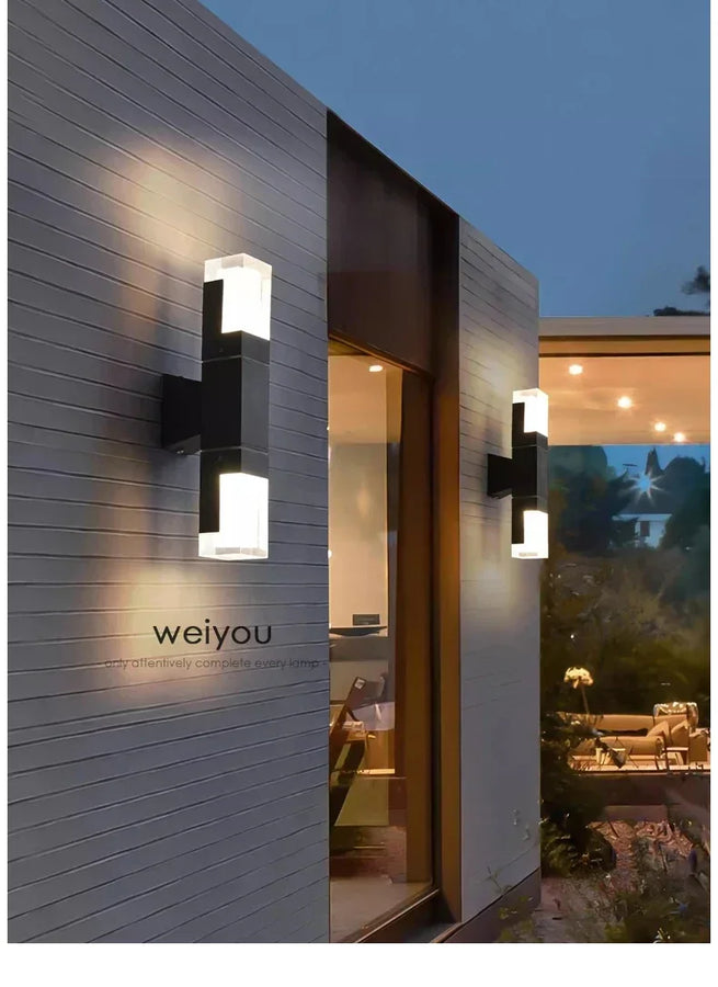 Cylindre Verre Transparent et Métal Noir — Lumio