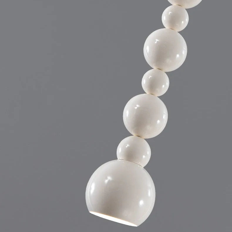 Suspension Pétales Tissu Marron et Boules Opalescentes - Chambre Salon Cuisine — Flore
