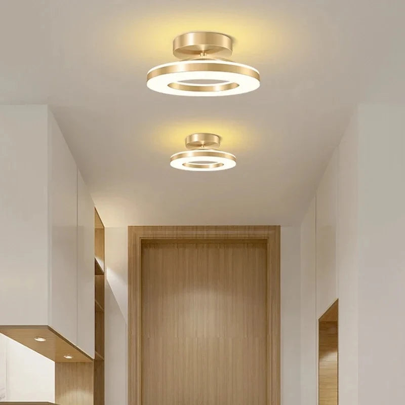 Plafonnier Anneaux Laiton Doré Minimaliste Design Moderne - Salon Salle à Manger Chambre — Ivoire