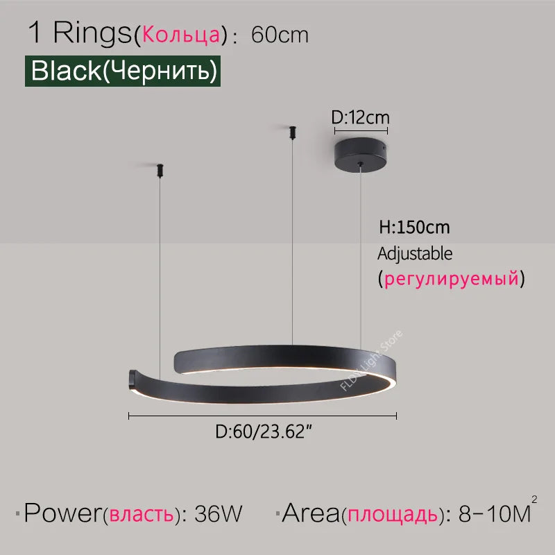 Hecate Anneau Aluminium Noir Minimaliste