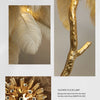 Lampadaire Plumes Blanches et Métal Doré Art Déco - Salon Bureau Chambre — Aigrette