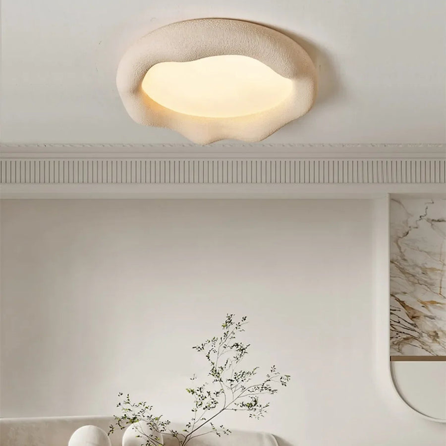 Plafonnier Anneau Plâtre Blanc Minimaliste Design Moderne - Salle de Bain Salon Chambre — Ringa