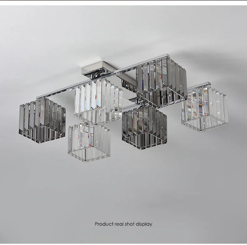Sofia Cube Cristal et Métal Chromé Art Déco