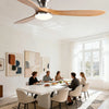 Ventilateur de Plafond Bois Massif avec Éclairage LED