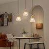 Suspension Cloche Verre Transparent et Bois Naturel - Cuisine Chambre Salon — Campanio