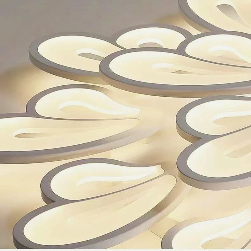 Lëris Pétales Acrylique Blanc et Bois Naturel