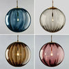 Suspension Sphère Verre Coloré et Laiton Épuré Design Boule - Cuisine Salon Salle à Manger — Mimosa