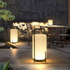 Lampadaire Lampe de Table Cylindre Tissu Beige Minimaliste Design - Salon Bureau Chambre — Stria et