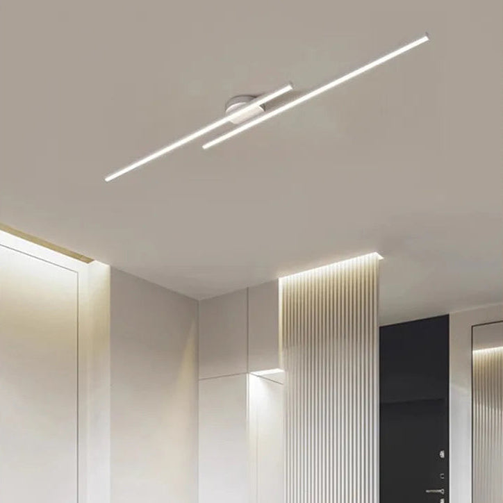 Plafonnier Linéaire Métal Noir Minimaliste Design Moderne - Salle de Bain Salon Chambre — Aase