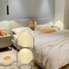 Lampadaire Sphère Verre Opalin et Métal Chromé Minimaliste Design - Salon Bureau Chambre — Orbe