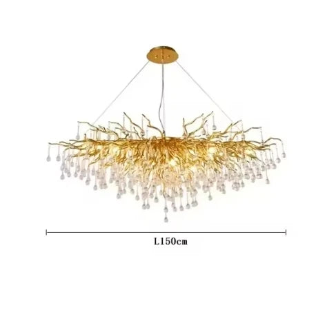Randi Cascade Cristal et Métal Doré Luxueux