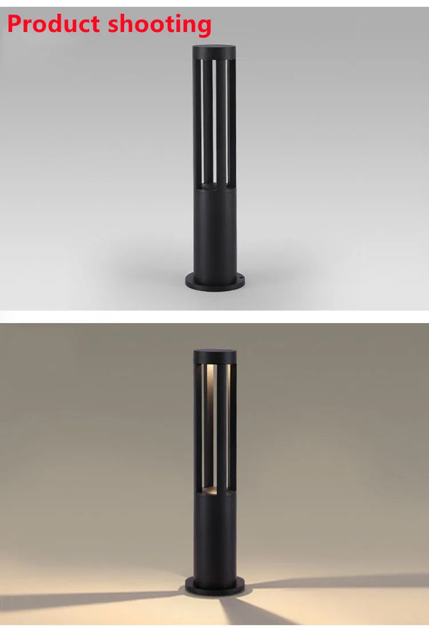 Lampadaire Cylindre Métal Noir Minimaliste Design - Salon Bureau Chambre — Torre