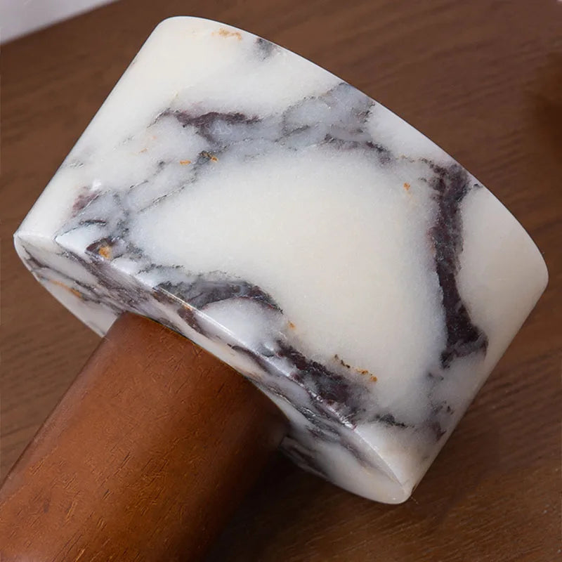 Suspension Cylindre Marbre Blanc et Bois Naturel - Cuisine Chambre Salon — Artemis