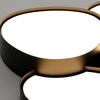 Plafonnier Anneaux Métal Noir et Doré Minimaliste Design Moderne - Salle de Bain Salon Chambre — Circo