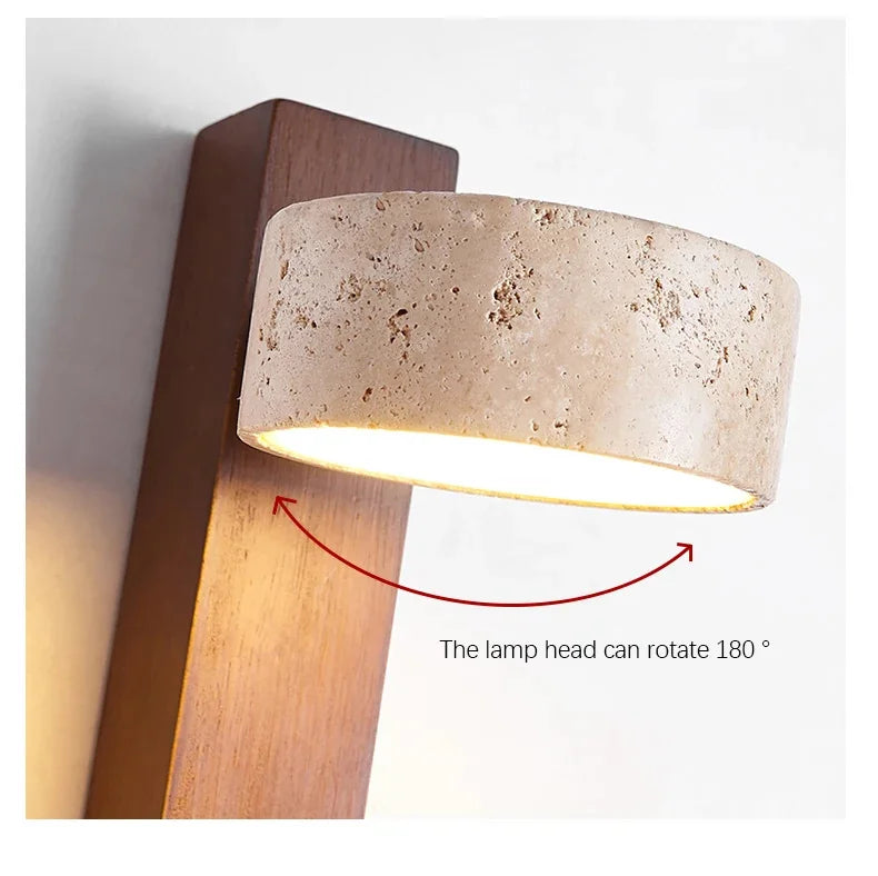 Estrella Cylindre Béton Brut et Bois Naturel