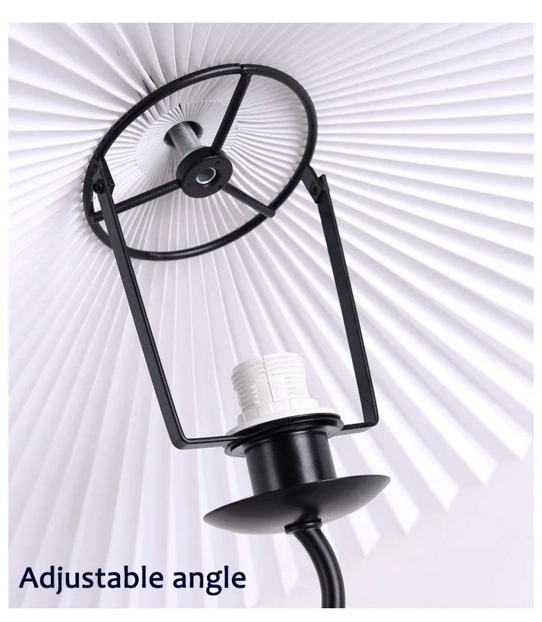 Lampadaire Spirale Métal Noir et Abat-Jour Plissé - Salon Bureau Chambre — Spiro
