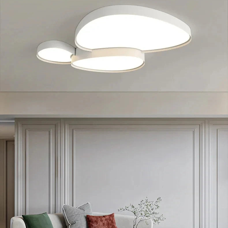 Plafonnier Anneaux Métal Noir et Doré Minimaliste Design Moderne - Salle de Bain Salon Chambre — Circo