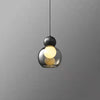 Suspension Cylindre Verre Fumé et Métal Noir - Chambre Salon Cuisine — Denebola